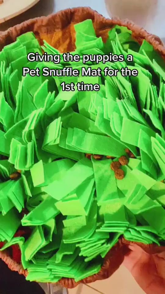 Close-up of LullPaw Forage Mat — fleece strips that hide kibble for slow feeding
